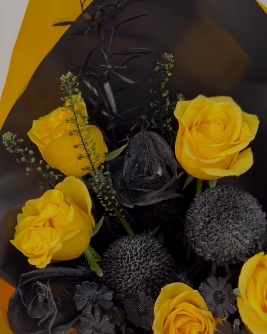 A finished arrangement by B Secret Florist.
