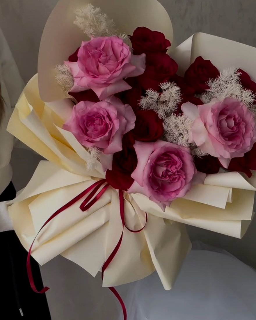 A finished arrangement by B Secret Florist.